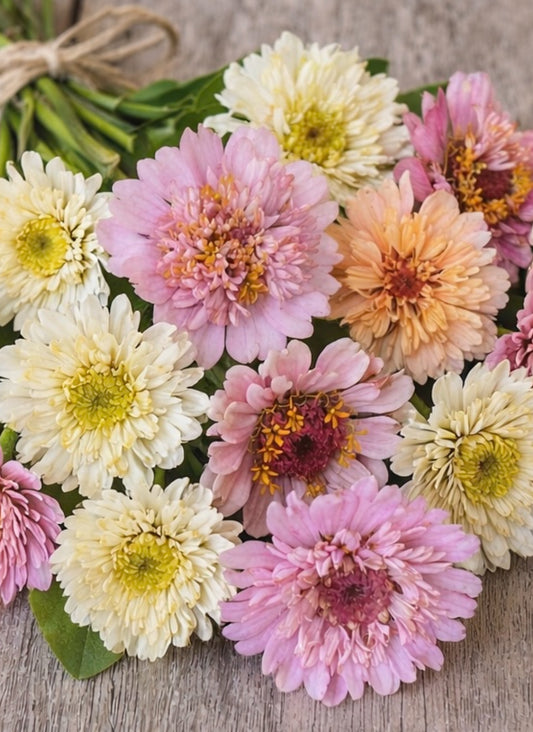 Zinnia "Cresto! Peaches n’ Cream"
